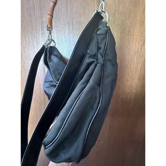 GUCCI NYLON & LEATHER HOBO W/BAMBOO HANDLE/SHOULDER STRAP - Picture 10 of 10